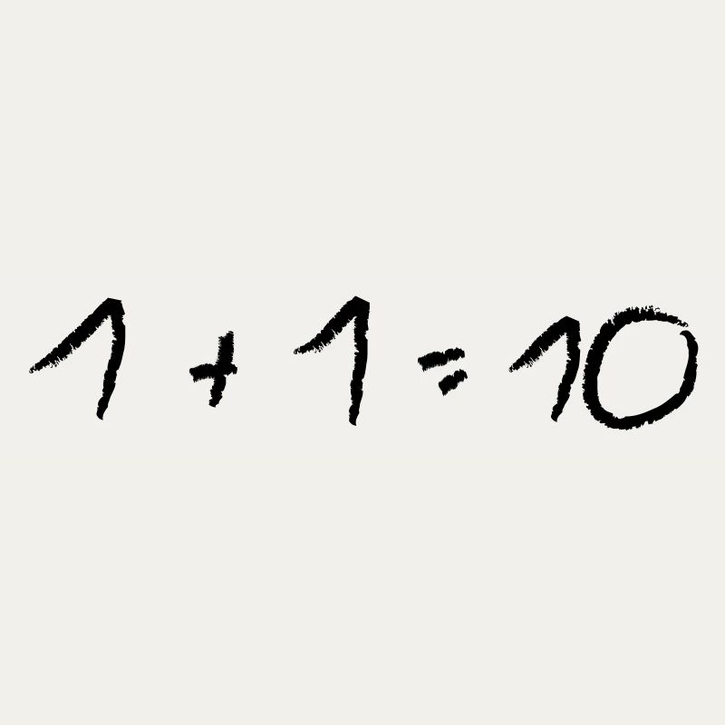 Rechenaufgabe im Binärcode: 1 + 1