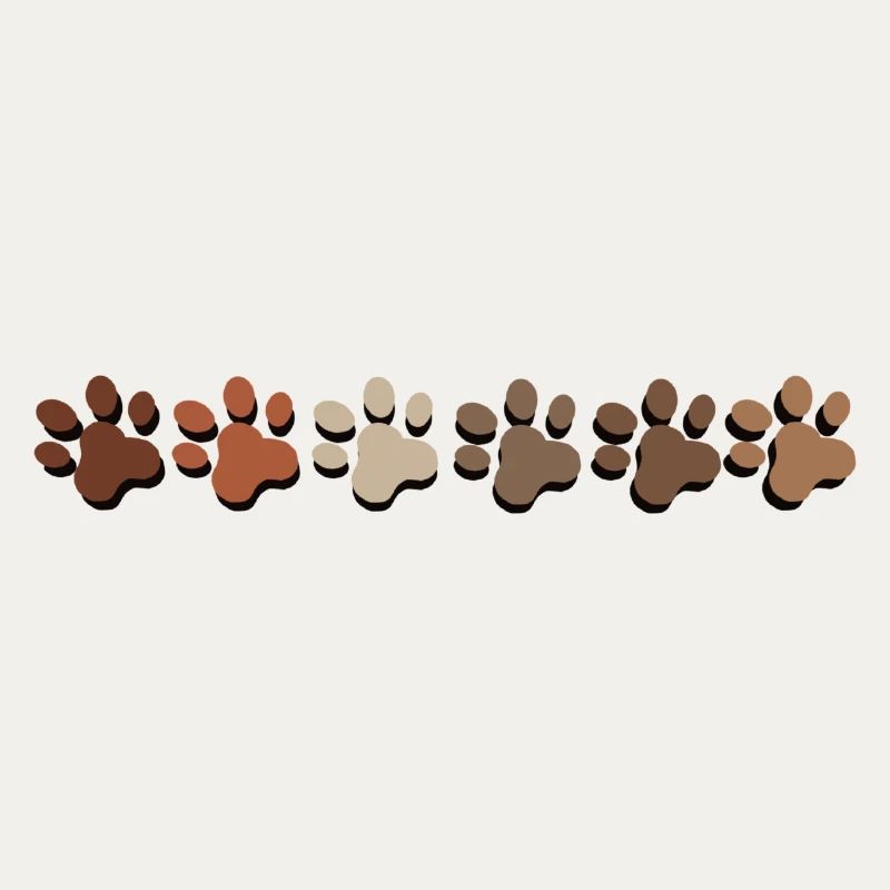 Paw Print Dog Cat Gradient Brown