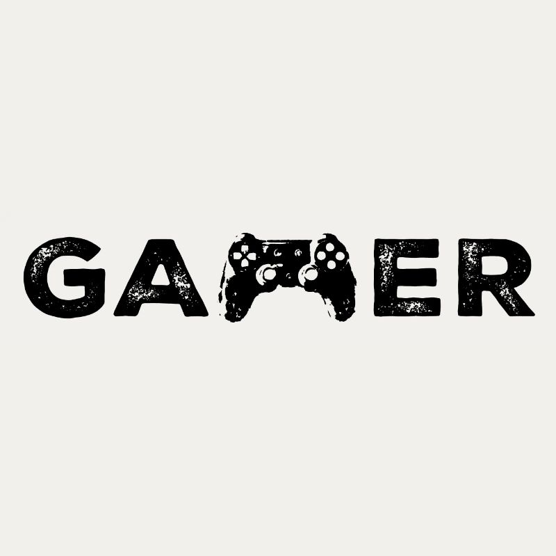 Gamer Schriftzug Controller Typografie Gaming