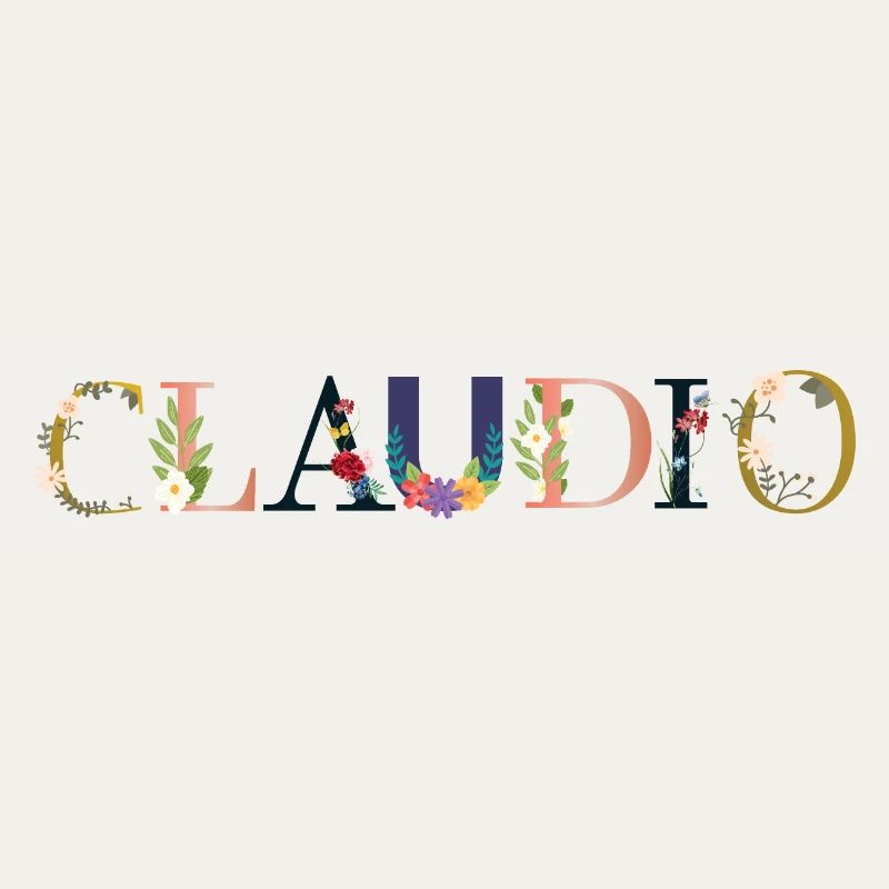 CLAUDIO Nom orné de fleurs