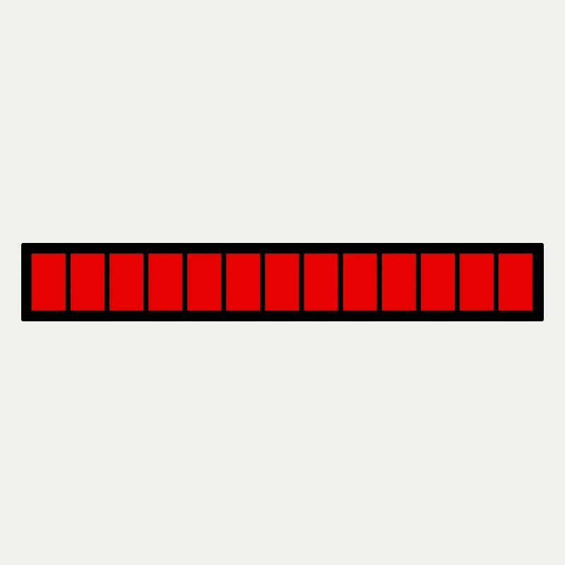 Barre de chargement rectangle Noir Rouge (100%)