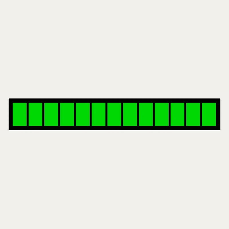 Rectangle loading bar Black Green (100%)