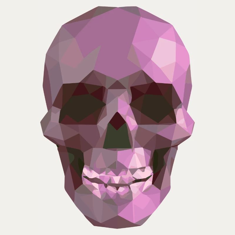 Low Poly Purple Skull - Geometric Gothic Style