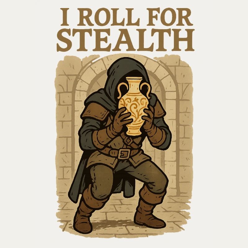 I Roll For Stealth Dieb mit Vase
