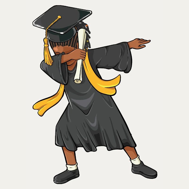 Afro Dabbing Mädchen Abschlussklasse 2026