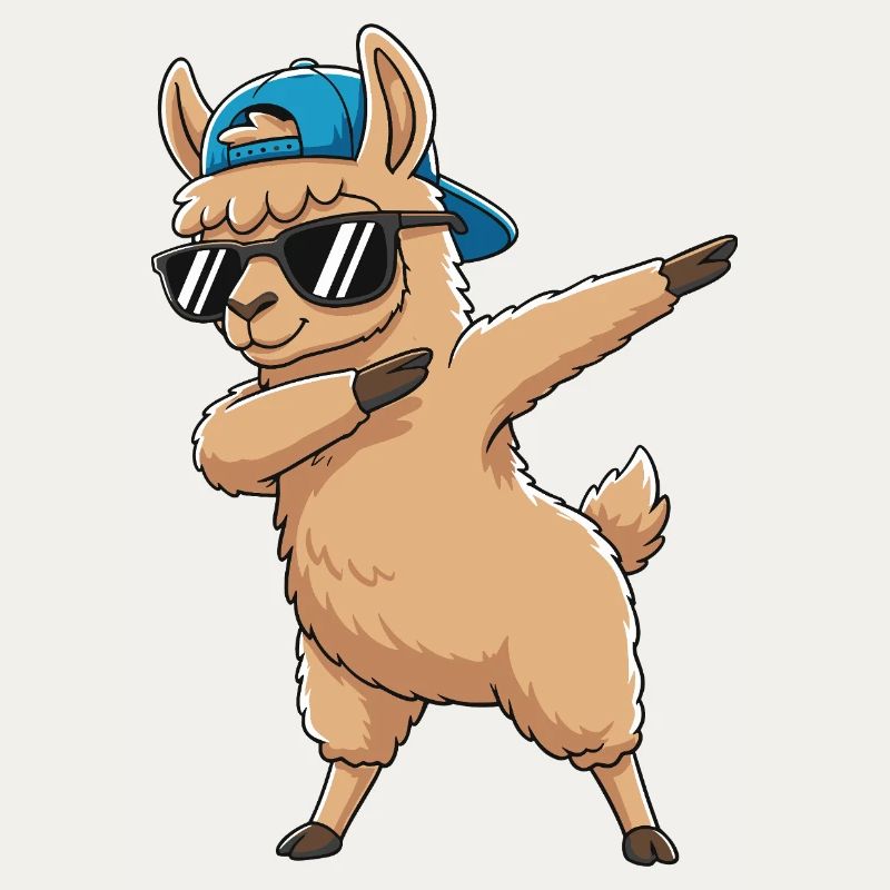 Art de dessin animé Dapping Cool Lama Sunglass