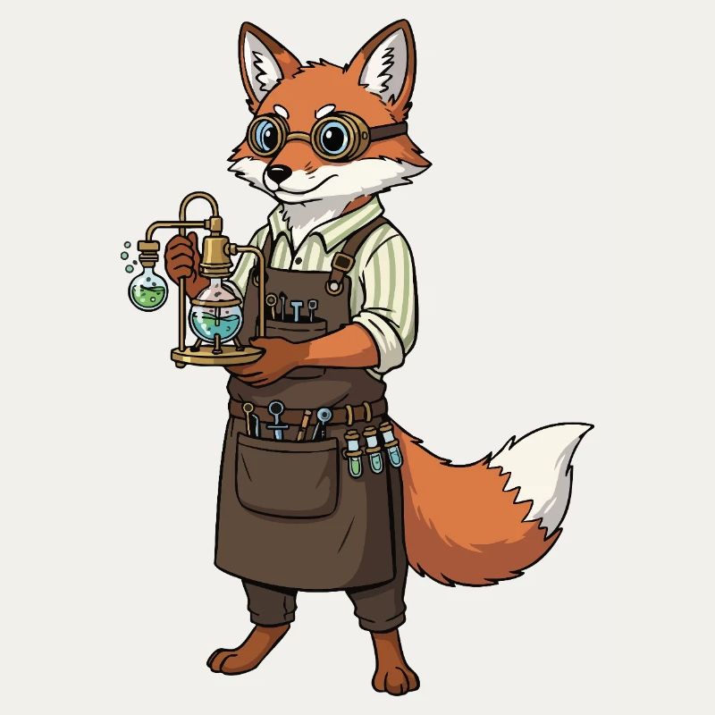 Fox Alchemist Steampunk Mad Scientist
