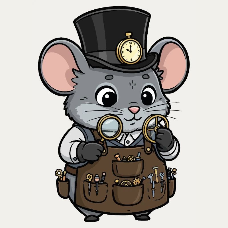 Mouse Watchmaker Steampunk Top Hat Watch