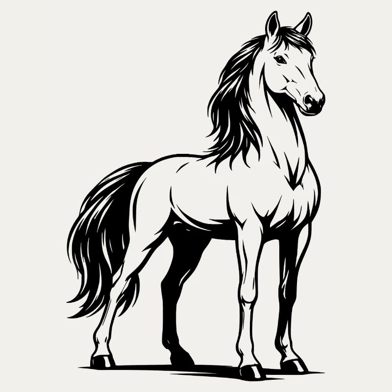 Pferd_stehend_Schwarz