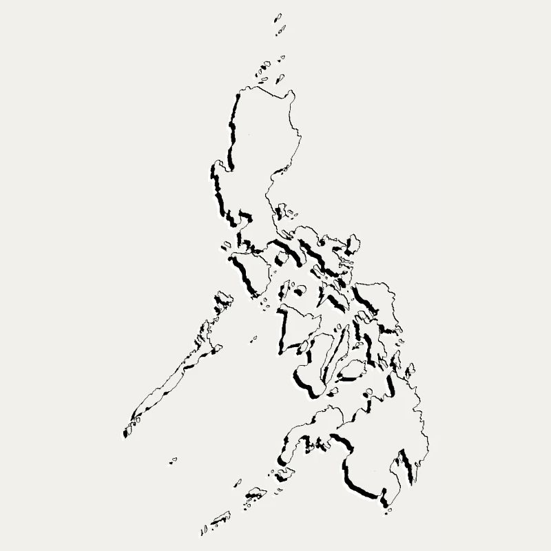 Philippines map as outline