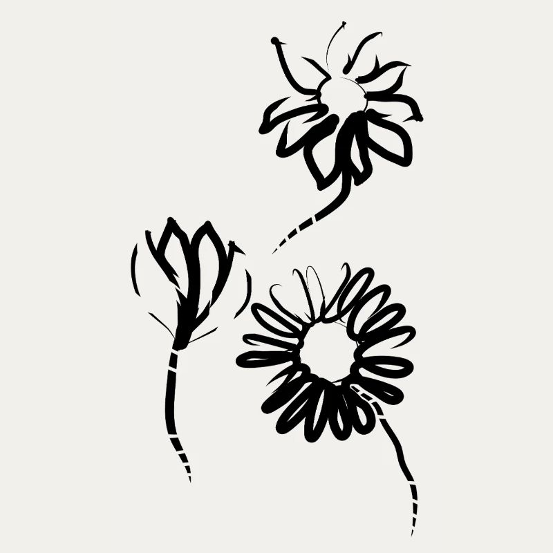 Fleurs dessinées à la main