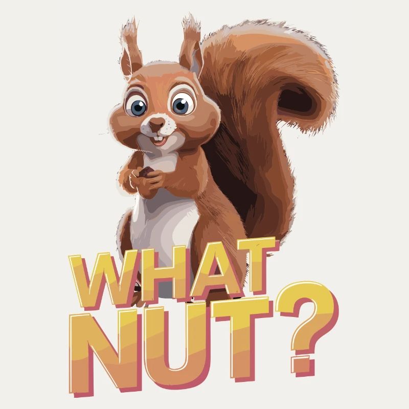 Nettes Eichhörnchen hält Eichel What Nut