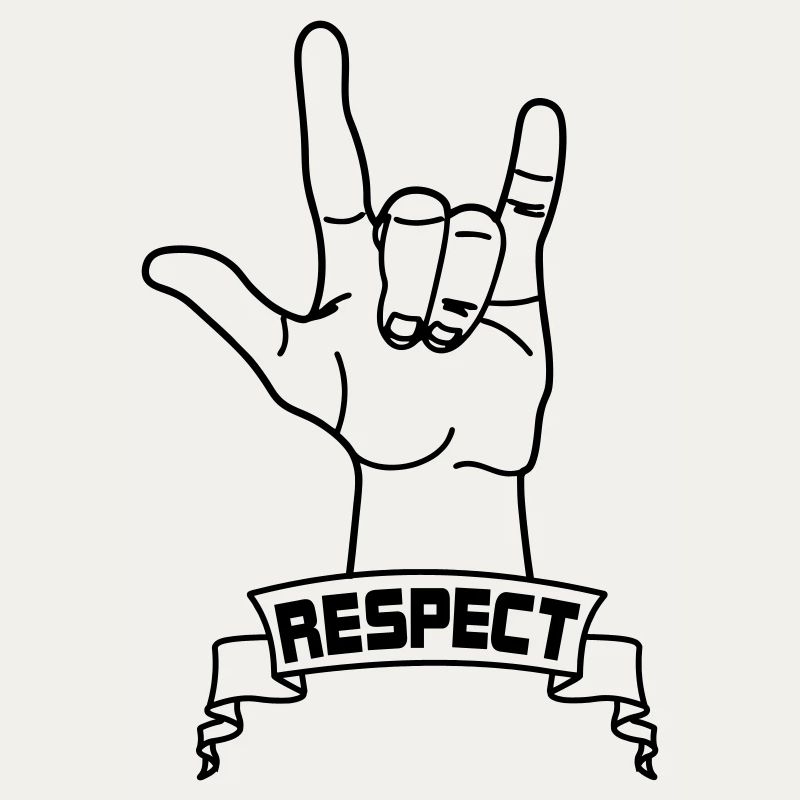 Hand gesture respect with text RESPECT