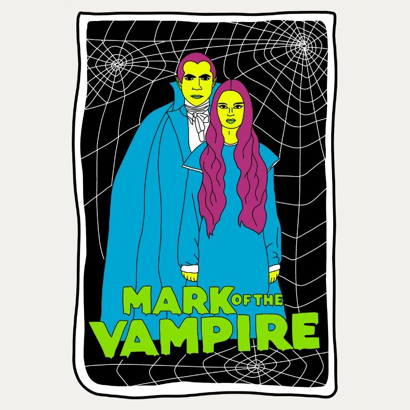 Vampir-Duo mit Spinnennetz-Hintergrund