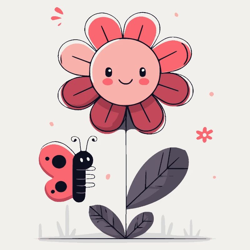 Flower with butterfly