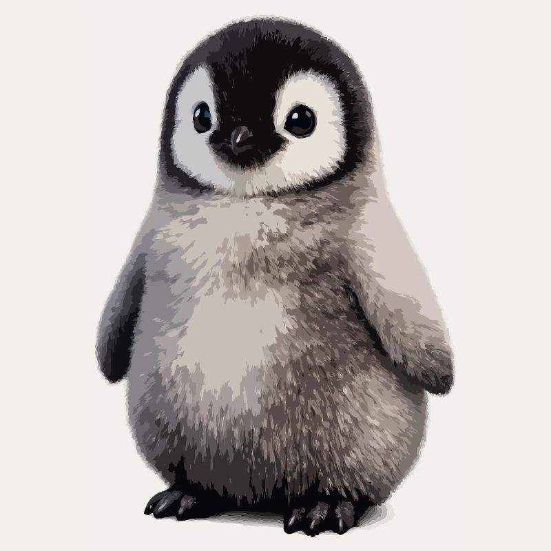 Soft Penguin Chick Illustration