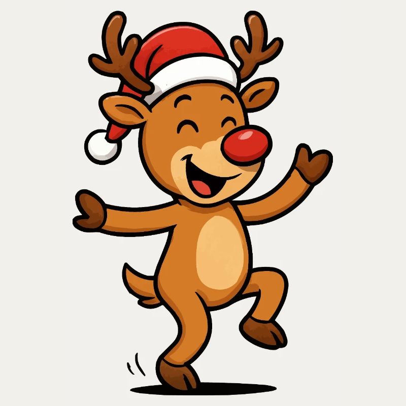 Deer with Santa Hat