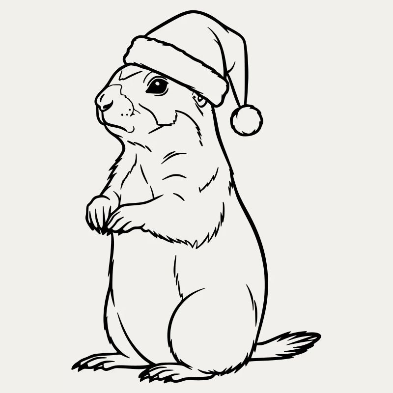 Suricate de Noël avec chapeau – Style mignon