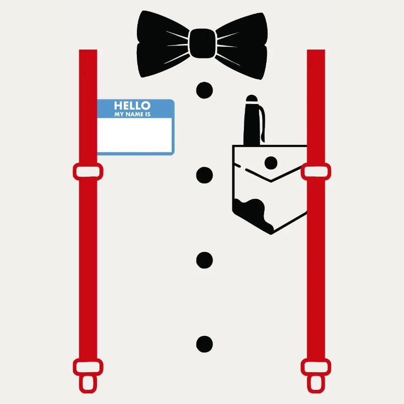 Formal look with name tag