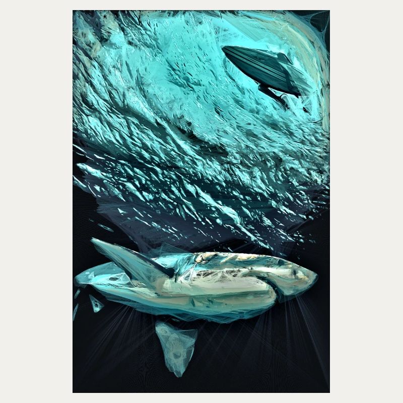 Dynamique des requins sous-marins turquoise