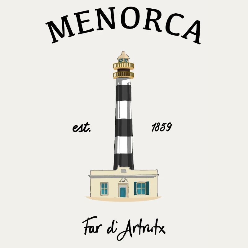 Menorca, lighthouse at Cap d'Artrutx, drawing