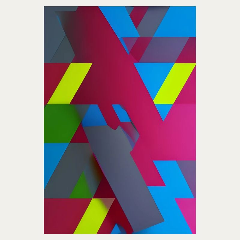 Neon Geometric Triangle Composition