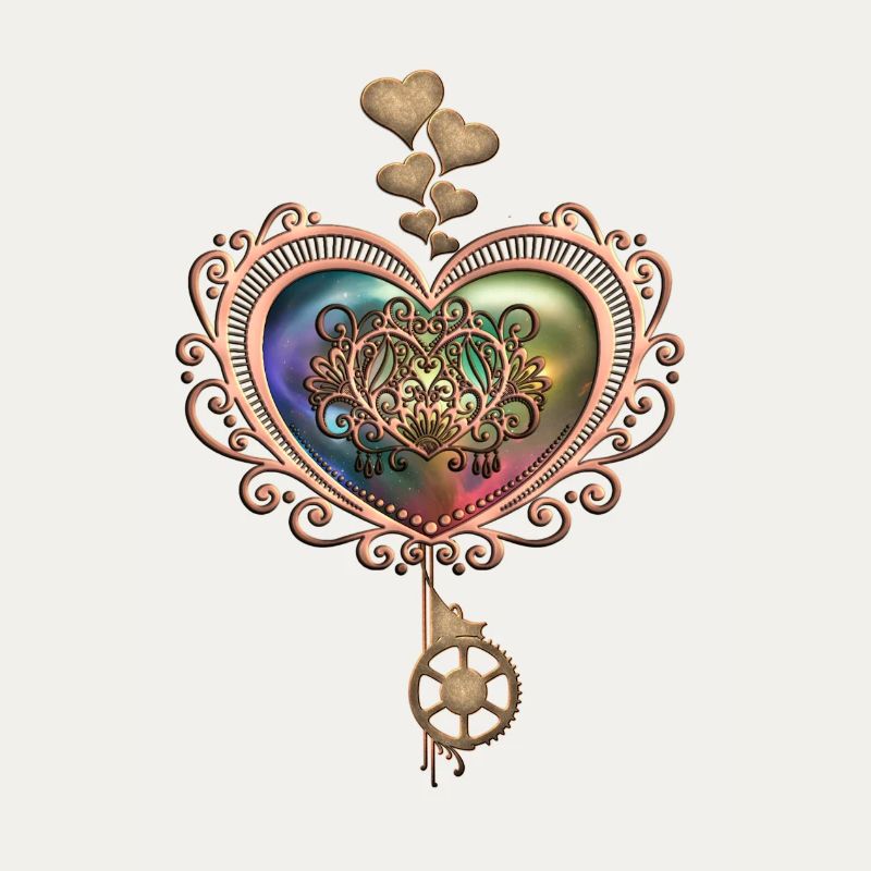 Romantisches Steampunk-Herz