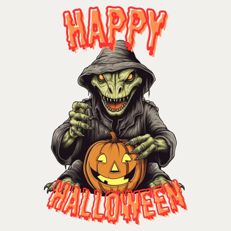 Spooky Halloween Wizard with Pumpkin