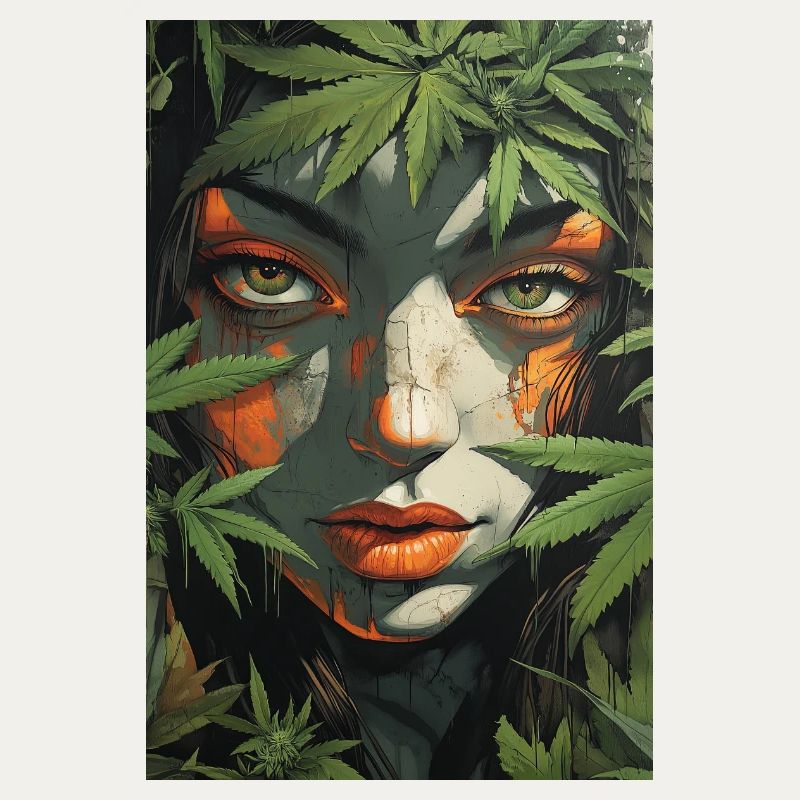Leaf face in jungle light