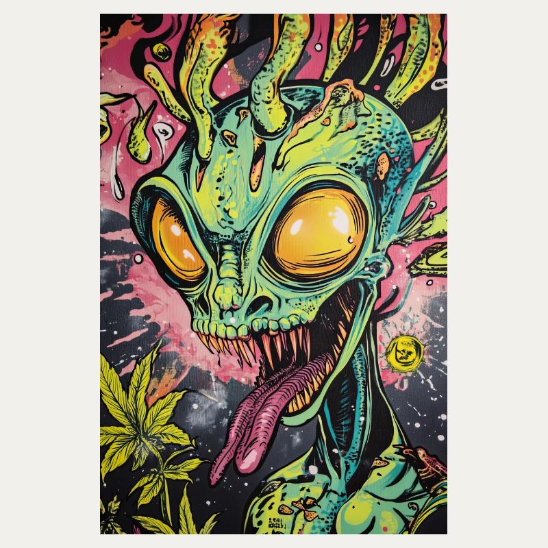 Graffiti néon extraterrestre psychédélique