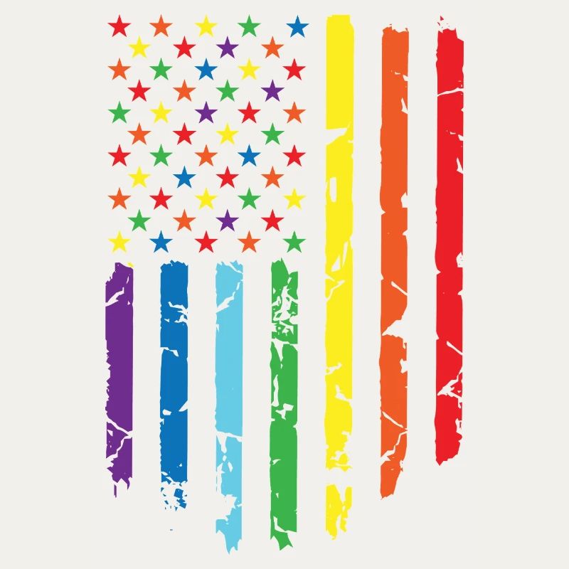 Rainbow flag with star pattern