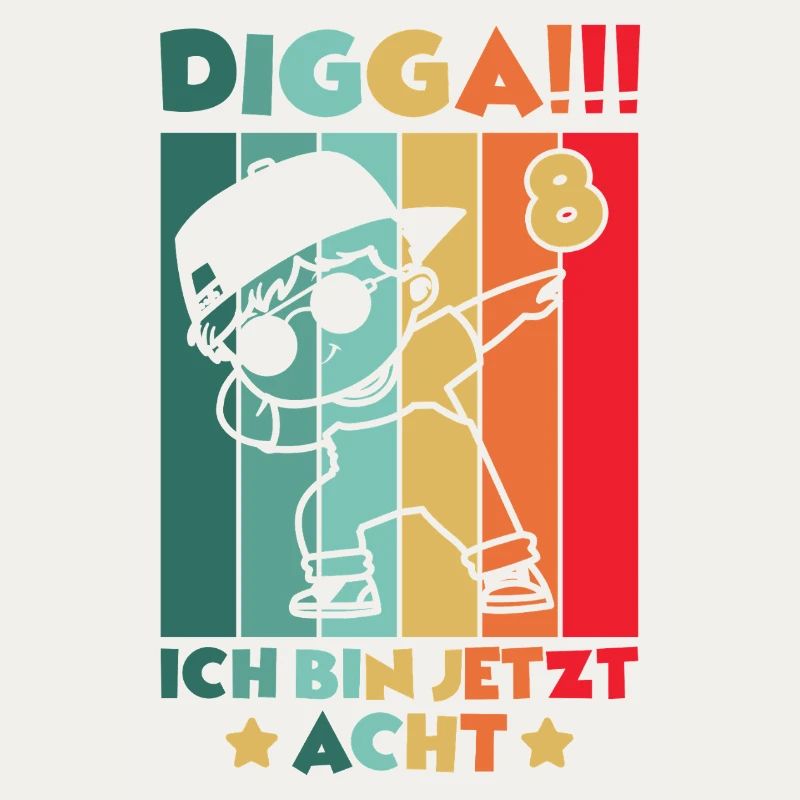 Digga Ich Bin 8 Jahre 8 Geburtstag Dabbing Junge