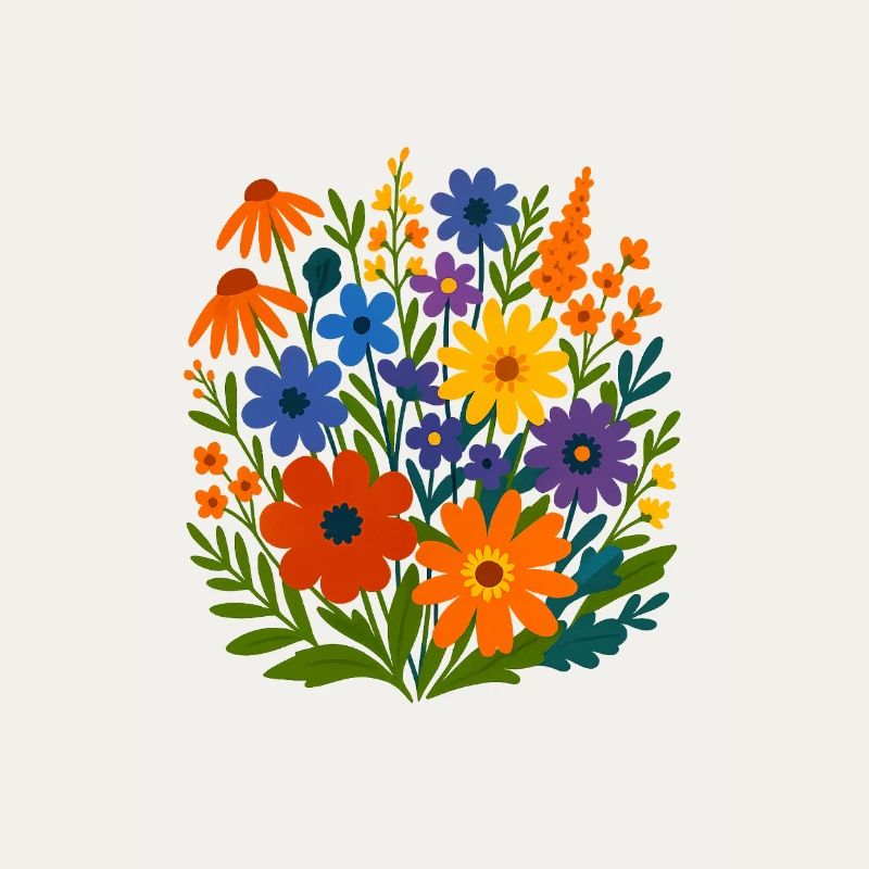 Wildblumen-Blütenlandschaft