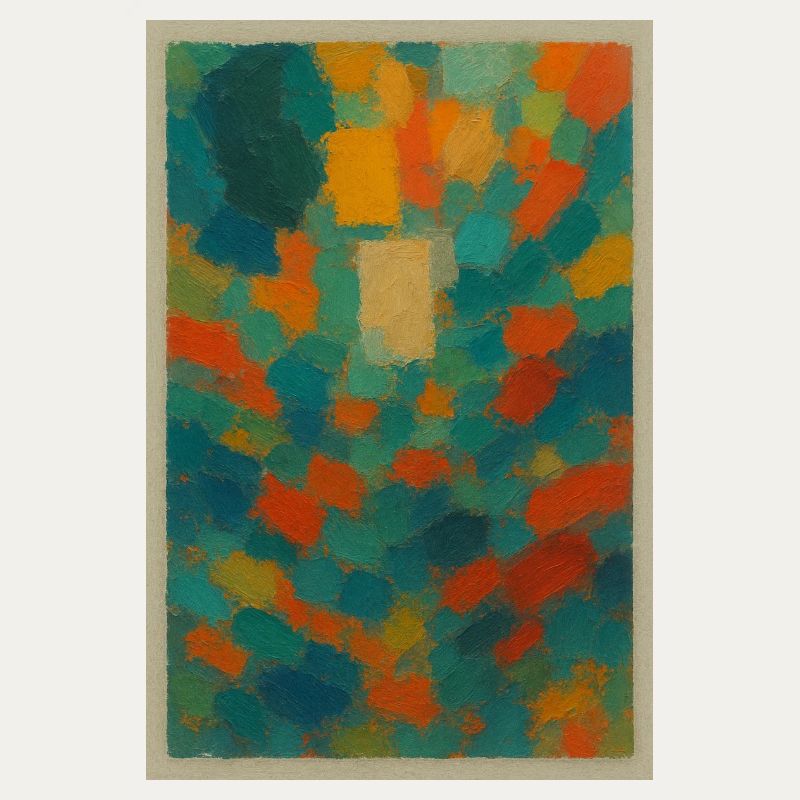 Jeu abstrait de couleurs sur toile