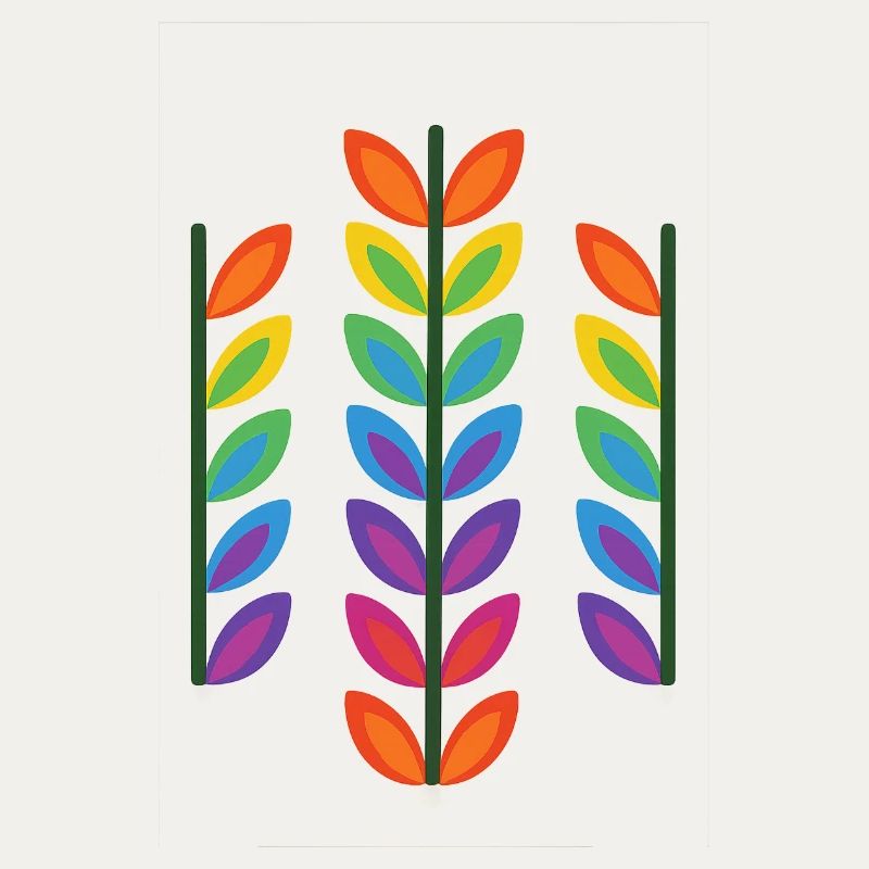 Conception de feuille arc-en-ciel dans un style vibrant