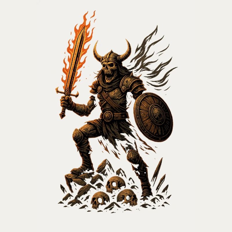 Demonic Warrior with Fire Dagger