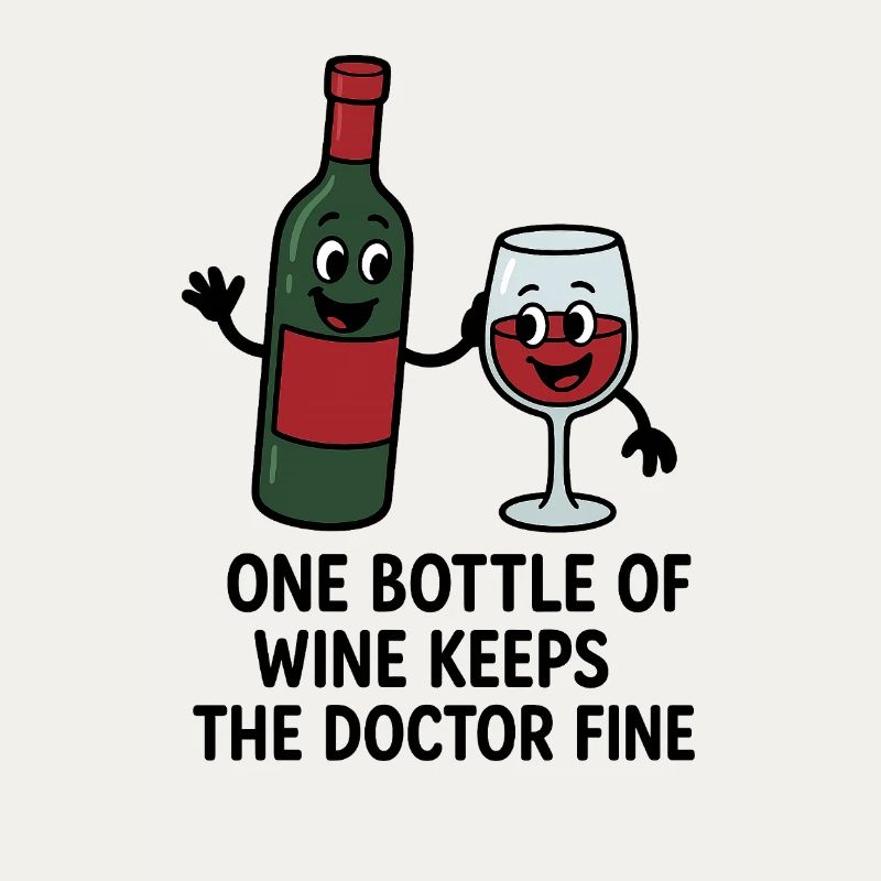 Illustration de bouteille de vin et de verre à vin joyeux