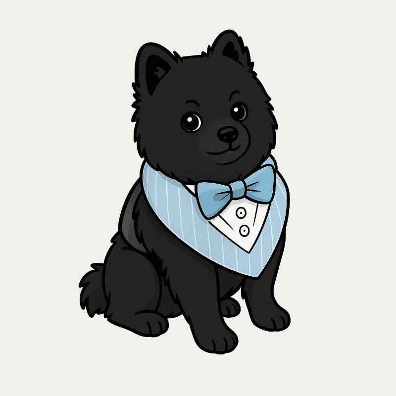 Eleganter Spitz Hund in Fliege
