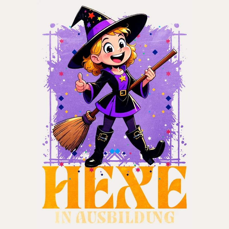 Witch in training with magic wand
