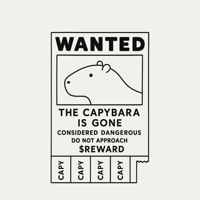 Funny Capybara Wanted Design