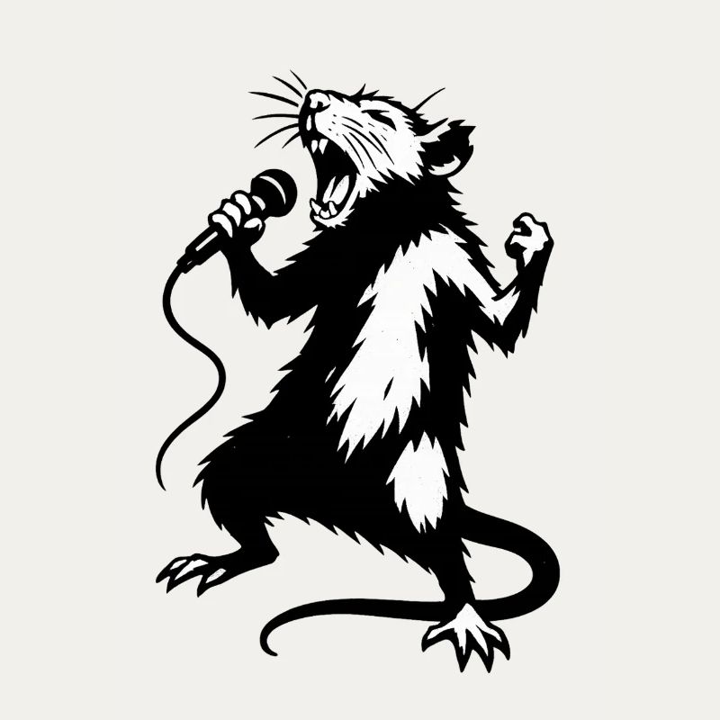 Rat Singer with Microphone