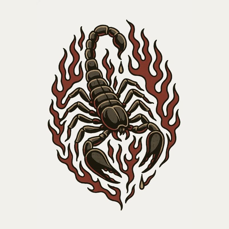 Flame Scorpion Illustration
