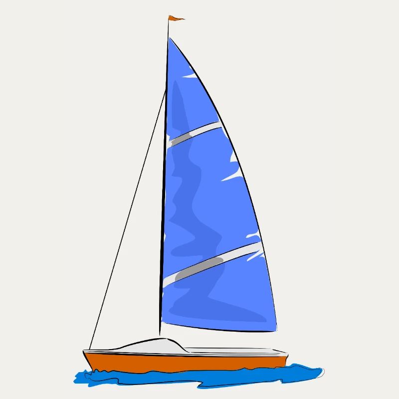 Segelboot blaues Segel