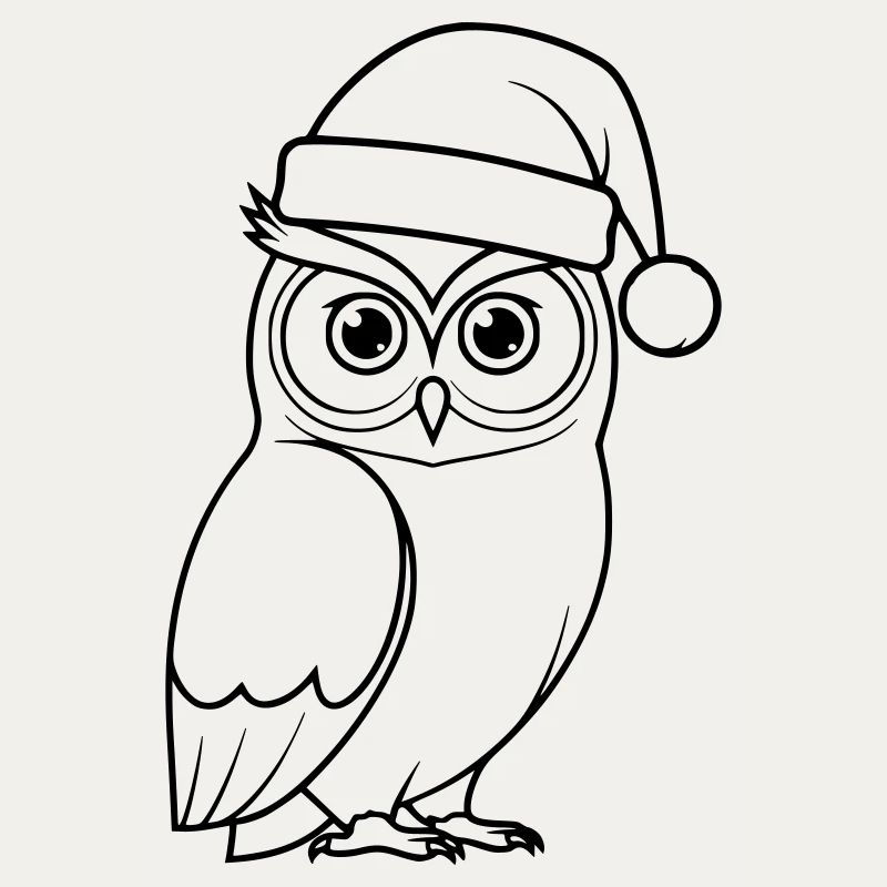 Weihnachts-Eule Cartoon Illustration