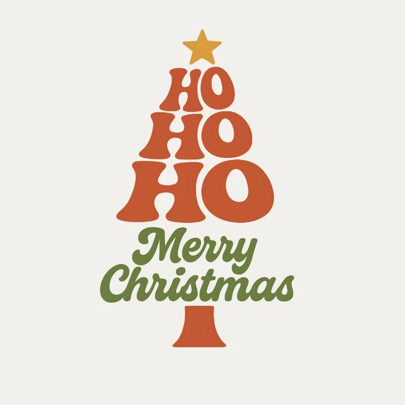 HoHoHo Christmas Tree Typography
