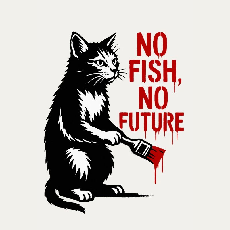 Pas de poisson Pas de graffiti de futur chat