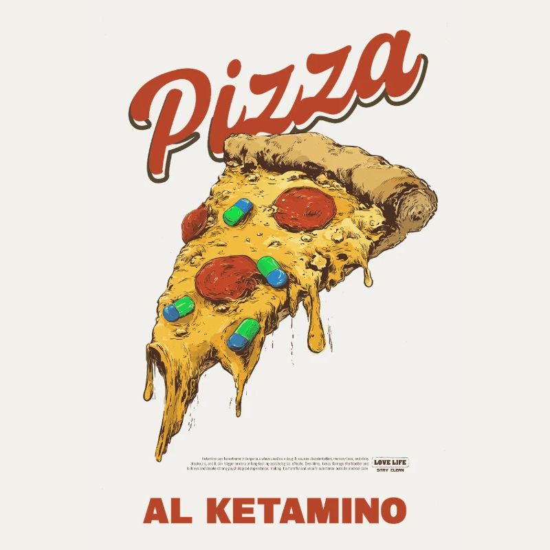 Psychedelische Pizza Scheibe