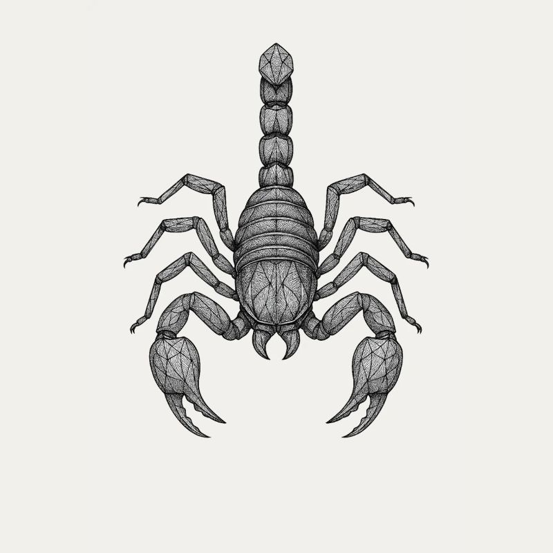 Geometric Scorpio Line Art