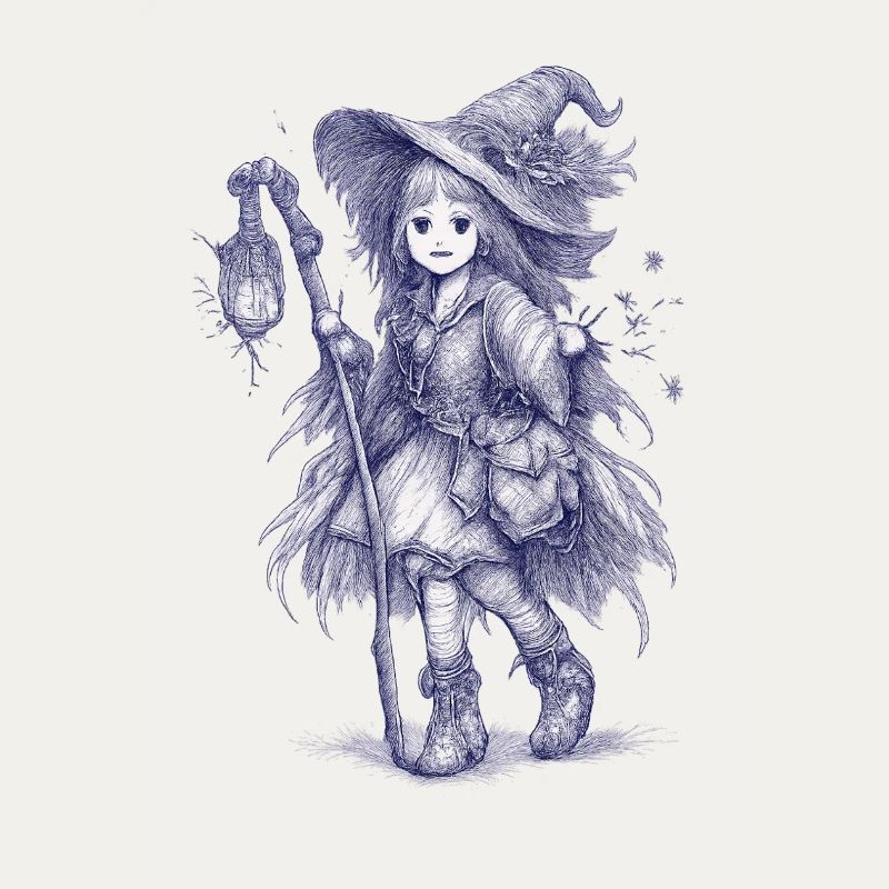 Forest Witch with Lantern