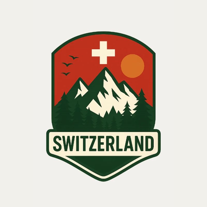 Schweizer Berglandschaft Badge